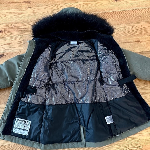 Columbia Girls' Boundary Bay Down Parka - XS - Stone Green - Picture 5 of 7